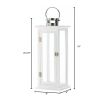 White Wood Candle Lantern - 20.5 inches
