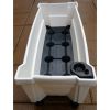 Indoor/Outdoor Grey Polypropylene Self Watering Planter with Trellis on Wheels