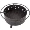 Heavy Duty Steel Metal Wood Burning Fire Pit with Moon and Stars Cutouts