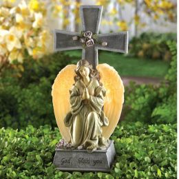 Angel Cross Figurine – Solar Powered