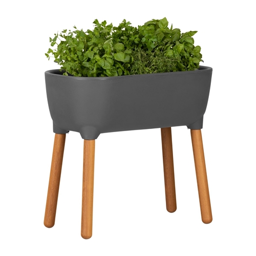 Pewter Scandinavian Elevated Raised Smart Drainage Planter Bed
