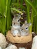 Two Curious Baby Bunny Figurines