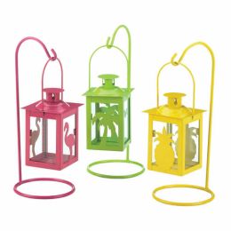 Mini Metal Hanging Candle Lanterns – Set of 3 Tropical