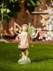 Solar Fairy Figurine with Light-Up Pink Wings and Flower Basket