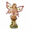 Solar Fairy Figurine with Light-Up Pink Wings and Flower Basket