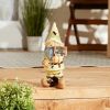 Patriotic Gnome Figurine Carrying "Support Our Troops" Sign