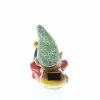 Happy Reclining Gnome Figurine with Light-up Hat & Little Bird