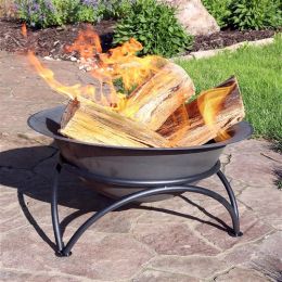 23.5 inch Wood-Burning Small Cast Iron Fire Pit Bowl with Stand
