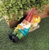 Napping Gnome Figurine with Illuminated Butterfly Friends
