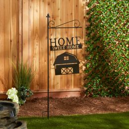 Home Sweet Home Iron Garden Stake with Barn