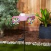 Pink Pick-Up Solar Garden Stake w/Lighted Wheels - Iron