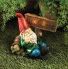 Snoozing Gnome Figurine & Friend with Light-Up Welcome Sign